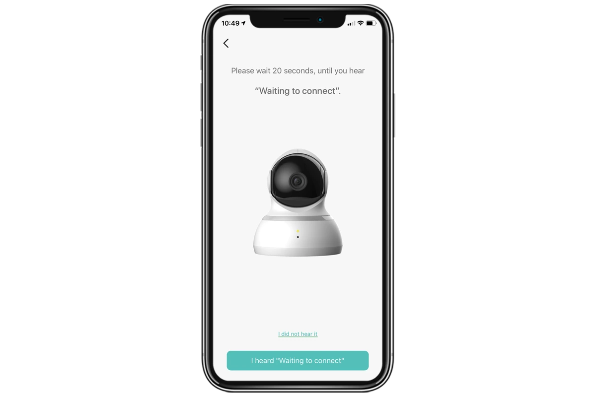 Resynchronize the YI security camera